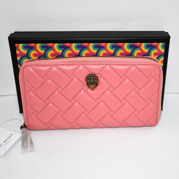 Kurt Geiger London Kensington Zip Around Wallet in Pink #0647057109 NWT - Picture 1 of 5